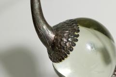 Franco Lafini Italian Mid Century SIlver Plate and Crystal Crane - 4656043