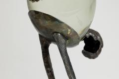 Franco Lafini Italian Mid Century SIlver Plate and Crystal Crane - 4656044
