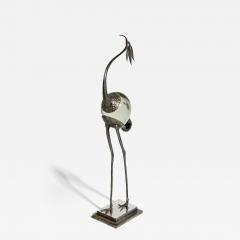 Franco Lafini Italian Mid Century SIlver Plate and Crystal Crane - 4682988
