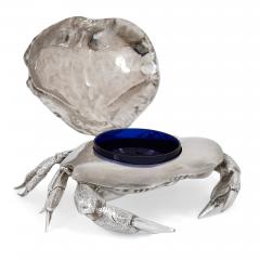 Franco Lapini Italian silver plated crab form caviar dish attributed to Franco Lapini - 3446612