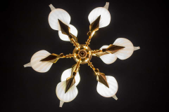 Franco Luce Fantastic Franco Luce for Seguso Murano Glass and Brass Chandelier 1970s - 1445646