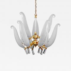 Franco Luce Large Gold Chandelier with Art Glass - 189825