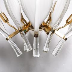 Franco Luce Mid Century Expansive Leaf Form Chandelier in Brass Fittings by Franco Luce - 4231282