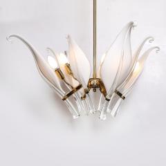 Franco Luce Mid Century Expansive Leaf Form Chandelier in Brass Fittings by Franco Luce - 4231289