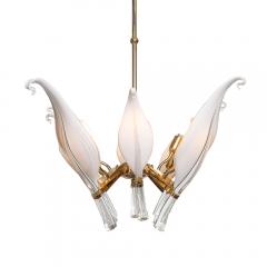 Franco Luce Mid Century Expansive Leaf Form Chandelier in Brass Fittings by Franco Luce - 4231291