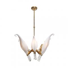 Franco Luce Mid Century Expansive Leaf Form Chandelier in Brass Fittings by Franco Luce - 4231297
