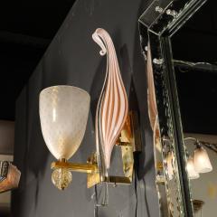 Franco Luce Mid Century Modernist Hand Blown Murano Glass Leaf Sconces by Franco Luce - 3553646