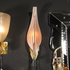 Franco Luce Mid Century Modernist Hand Blown Murano Glass Leaf Sconces by Franco Luce - 3553647