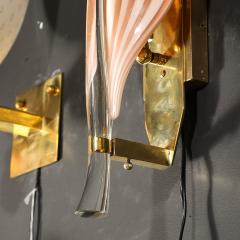 Franco Luce Mid Century Modernist Hand Blown Murano Glass Leaf Sconces by Franco Luce - 3553648