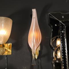 Franco Luce Mid Century Modernist Hand Blown Murano Glass Leaf Sconces by Franco Luce - 3553684