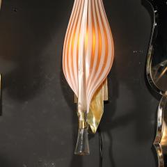 Franco Luce Mid Century Modernist Hand Blown Murano Glass Leaf Sconces by Franco Luce - 3553703