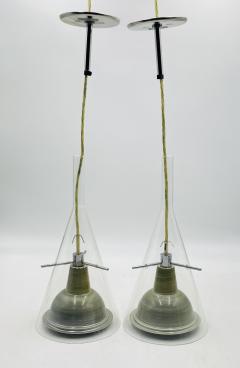 Franco Raggi Pair of Flute 3 Pendant Lamps by Franco Raggi for Fontana Arte Italy 2004 - 4202584