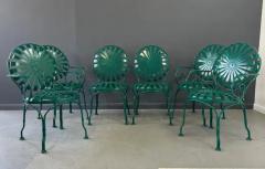 Francois Carr Set of Six 1940s Iron Steel Garden Patio Bistro Cafe Chairs by Francois Carr  - 4046851