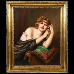 Francois Martin Kavel Portrait of an Elegant Woman Painting - 3880610