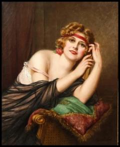 Francois Martin Kavel Portrait of an Elegant Woman Painting - 3880614