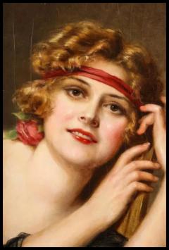 Francois Martin Kavel Portrait of an Elegant Woman Painting - 3880617