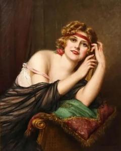 Francois Martin Kavel Portrait of an Elegant Woman Painting - 3881379