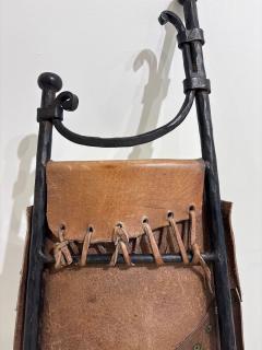 Francois Thevenin Pair of Wrought Iron and Leather Attributed to Sido and Fran ois Th venin - 4603669