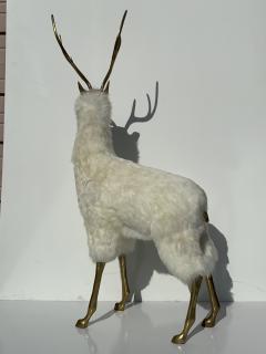 Francois Xavier Lalanne Brass Rain Deer in Icelandic Fur - 892879