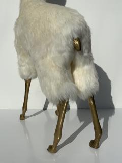 Francois Xavier Lalanne Brass Rain Deer in Icelandic Fur - 892881