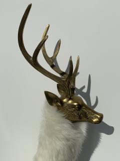 Francois Xavier Lalanne Brass Rain Deer in Icelandic Fur - 892884