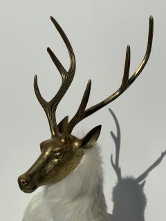 Francois Xavier Lalanne Brass Rain Deer in Icelandic Fur - 892886