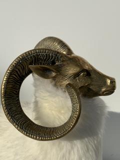 Francois Xavier Lalanne Brass Sheep or Ram Sculpture in Icelandic Fur - 896935