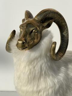 Francois Xavier Lalanne Brass Sheep or Ram Sculpture in Icelandic Fur - 896936