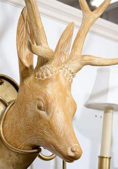 Francois Xavier Lalanne Fantastic Surrealist Pair of Deer Head Sconces in the manner of Lalanne - 415554