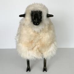 Francois Xavier Lalanne Lalanne Style Carved Wooden Sheep in Natural Sheepskin - 1043347