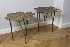 Francois Xavier Lalanne Pair of Leaf Bronze Side Tables - 2090784