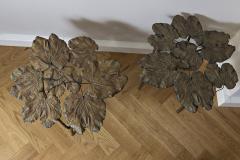 Francois Xavier Lalanne Pair of Leaf Bronze Side Tables - 2090786