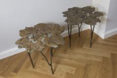 Francois Xavier Lalanne Pair of Leaf Bronze Side Tables - 2090788