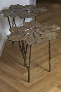 Francois Xavier Lalanne Pair of Leaf Bronze Side Tables - 2090789
