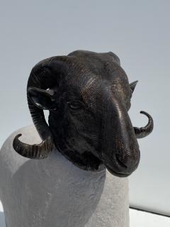 Francois Xavier Lalanne Patinated Brass Sheep Ram Sculpture - 2525249