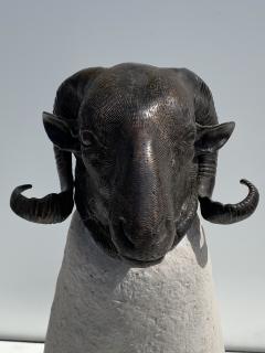 Francois Xavier Lalanne Patinated Brass Sheep Ram Sculpture - 2525253