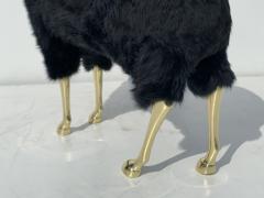 Francois Xavier Lalanne Polished Brass Ram or Sheep Sculpture in Black Fur - 945654