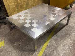 Francoise See Francoise See large brushed steel check square coffee table - 1718835