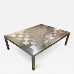 Francoise See Francoise See large brushed steel check square coffee table - 1719498