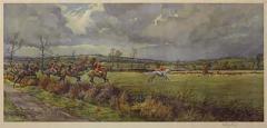 Frank Algernon Stewart The Bicester Warden Hill Fox Hunting Print Signed by Frank Algernon Stewart - 3768839