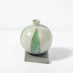 Frank Ferrell Art Deco Roseville Futura Ceramic Vase with Bamboo Leaf Design by Frank Ferrell - 4403377