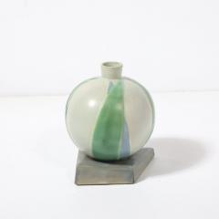 Frank Ferrell Art Deco Roseville Futura Ceramic Vase with Bamboo Leaf Design by Frank Ferrell - 4403379