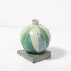 Frank Ferrell Art Deco Roseville Futura Ceramic Vase with Bamboo Leaf Design by Frank Ferrell - 4403382