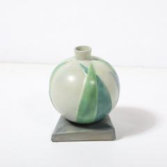 Frank Ferrell Art Deco Roseville Futura Ceramic Vase with Bamboo Leaf Design by Frank Ferrell - 4403383