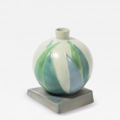 Frank Ferrell Art Deco Roseville Futura Ceramic Vase with Bamboo Leaf Design by Frank Ferrell - 4404041