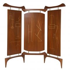 Frank Kyle Frank Kyle Extraordinary 3 Panel Screen with Japanese Motif 1950s - 1529086