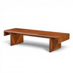 Frank Lloyd Wright Frank Lloyd Wright Taliesin Mid Century Carved Mahogany Bench Coffee Table - 4580340