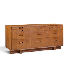 Frank Lloyd Wright Frank Lloyd Wright for Henredon Taliesin 11 Drawer Mahogany Lowboy Dresser - 4804045