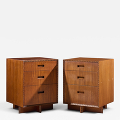 Frank Lloyd Wright Frank Lloyd Wright for Henredon Taliesin Mid Century Mahogany Nightstands Pair - 4701679