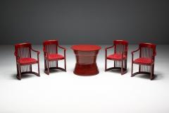 Frank Lloyd Wright Japanese Dining Set in the Style of Frank Lloyd Wright Belgium 1940s - 4401969